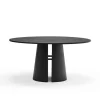 Mesa redonda para cocina o comedor modelo Cep acabado negro, 157cm(ancho) 75cm(alto) 157cm (largo)