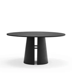 Mesa redonda para cocina o comedor modelo Cep acabado negro, 157cm(ancho) 75cm(alto) 157cm (largo)
