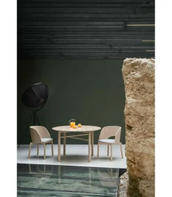 Mesa redonda para cocina o comedor modelo Junco acabado natural, 120cm(ancho) 75cm(alto) 120cm (largo)