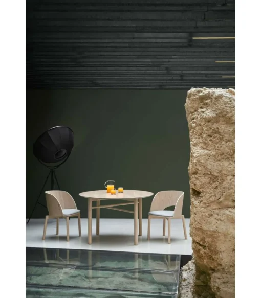 Mesa redonda para cocina o comedor modelo Junco acabado natural, 120cm(ancho) 75cm(alto) 120cm (largo)