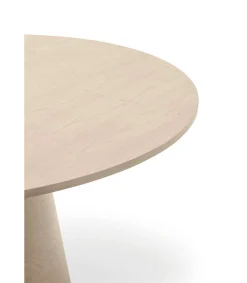Mesa redonda para cocina o comedor modelo Cep acabado natural claro, 137cm(ancho) 75cm(alto) 137cm (largo)