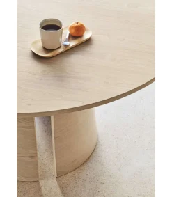 Mesa redonda para cocina o comedor modelo Cep acabado natural claro, 157cm(ancho) 75cm(alto) 157cm (largo)