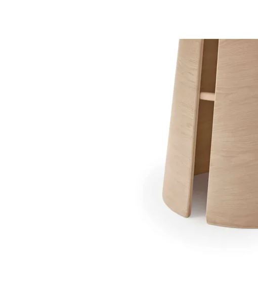 Mesa redonda para cocina o comedor modelo Cep acabado natural claro, 157cm(ancho) 75cm(alto) 157cm (largo)