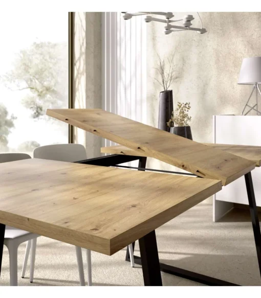 Mesa salon extensible Rin 120-160 acabado Nordic, 75 cm(alto)120-160 cm(ancho)90 cm(largo)