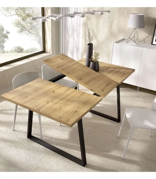Mesa salon extensible Rin 120-160 acabado Nordic, 75 cm(alto)120-160 cm(ancho)90 cm(largo)