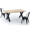 Mesa salon fija X-Loft-160 acabado roble nordish/negro, 76 cm(alto)160 cm(ancho)90 cm(largo)