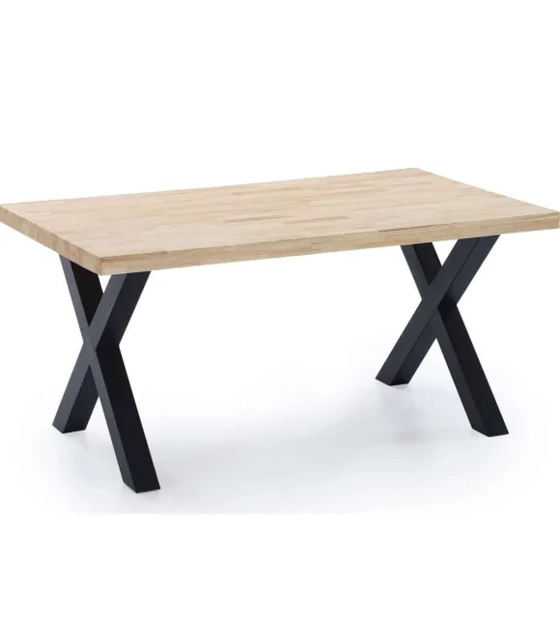 Mesa salon fija X-Loft-160 acabado roble nordish/negro, 76 cm(alto)160 cm(ancho)90 cm(largo)