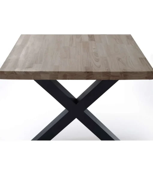 Mesa salon fija X-Loft-160 acabado roble american/negro, 76 cm(alto)160 cm(ancho)90 cm(largo)