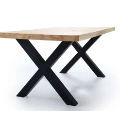 Mesa salon fija X-Loft-160 acabado roble nordish/negro, 76 cm(alto)160 cm(ancho)90 cm(largo)