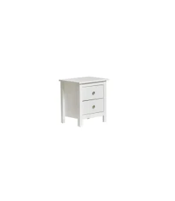 Mesita 2 cajones modelo Bella acabado blanco, 46 cm(ancho) 49.5 cm(altura) 35 cm(fondo)