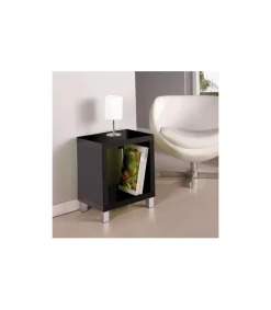 Mesita auxiliar kubox 1x1 acabado negro, 48 cm (alto) 41cm (ancho) 29 cm(fondo)
