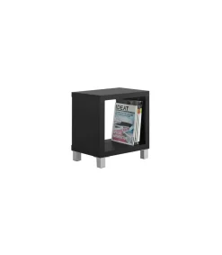 Mesita auxiliar kubox 1x1 acabado negro, 48 cm (alto) 41cm (ancho) 29 cm(fondo)