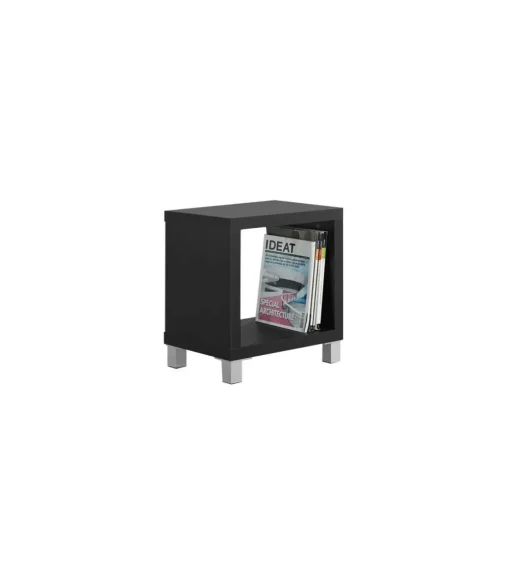 Mesita auxiliar kubox 1x1 acabado negro, 48 cm (alto) 41cm (ancho) 29 cm(fondo)