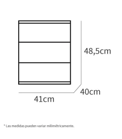 Mesita de noche 3 cajones Dana acabado roble cambrian, 45 cm(alto)38 cm(ancho)34 cm(fondo)