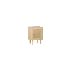 Mesita de noche dormitorio Decor acabado pino/rattan, 58cm(alto) 40cm(ancho) 30cm(fondo).
