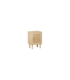 Mesita de noche dormitorio Decor acabado pino/rattan, 58cm(alto) 40cm(ancho) 30cm(fondo).
