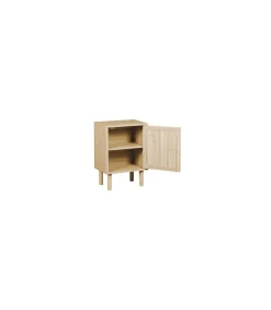 Mesita de noche dormitorio Decor acabado pino/rattan, 58cm(alto) 40cm(ancho) 30cm(fondo).