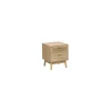 Mesita de noche para dormitorio Trend acabado pino/rattan, 48cm(alto) 40cm(ancho) 39cm(fondo).