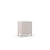 Mesita de noche para dormitorio Emma 1 puerta acabado crema/cera blanca, 39.4cm(ancho) 47cm(alto) 30cm (fondo)