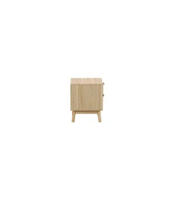 Mesita de noche para dormitorio Trend acabado pino/rattan, 48cm(alto) 40cm(ancho) 39cm(fondo).