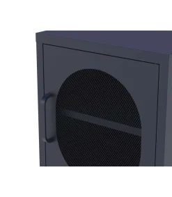 Mesita de noche para dormitorio Dora 1 puerta acabado en metal azul , 40cm(ancho) 60cm(alto) 35cm(fondo).