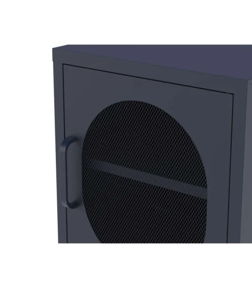 Mesita de noche para dormitorio Dora 1 puerta acabado en metal azul , 40cm(ancho) 60cm(alto) 35cm(fondo).