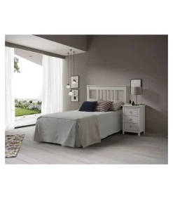 Mesita madera maciza con tres Cajones Tabac acabado blanco translucido 63 cm(alto)43 cm(ancho)35 cm(fondo)