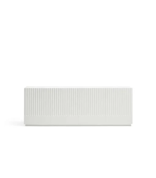 Mueble aparador modelo Doric 4 puertas 4 cajones interiores acabado blanco, 46cm(ancho) 70cm(alto) 200cm (largo)