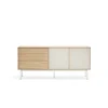 Mueble aparador modelo Yoko 2 puertas 3 cajones acabado roble/crema, 45cm(ancho) 80cm(alto) 180cm (largo)