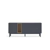 Mueble aparador para comedor modelo Corvo 1 puerta 6 cajones acabado gris antracita, 40cm(ancho) 76cm(alto) 180cm (largo)