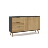 Mueble aparador para comedor modelo Julen 2 puertas 3 cajones acabado natural/bocamina, 140cm(ancho) 81cm(alto) 40cm (fondo)