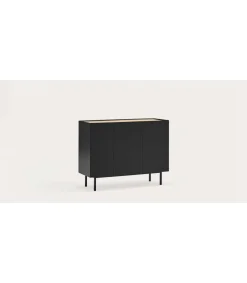 Mueble aparador para comedor modelo Arista 3 puertas acabado negro, 40cm(ancho) 85cm(alto) 110cm (largo)