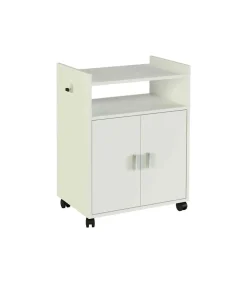 Mueble auxiliar microondas en acabado color blanco, 79,5 cm(alto)60 cm(ancho)40 cm(largo)