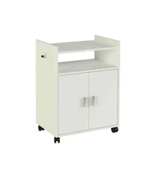 Mueble auxiliar microondas en acabado color blanco, 79,5 cm(alto)60 cm(ancho)40 cm(largo)