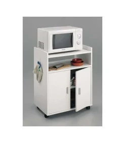 Mueble auxiliar microondas en acabado color blanco, 79,5 cm(alto)60 cm(ancho)40 cm(largo)