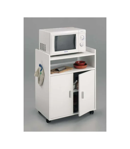 Mueble auxiliar microondas en acabado color blanco, 79,5 cm(alto)60 cm(ancho)40 cm(largo)
