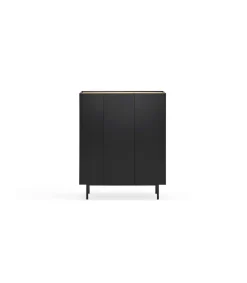 Mueble auxiliar modelo Arista 3 puertas acabado negro, 40cm(ancho) 120cm(alto) 95cm (largo)