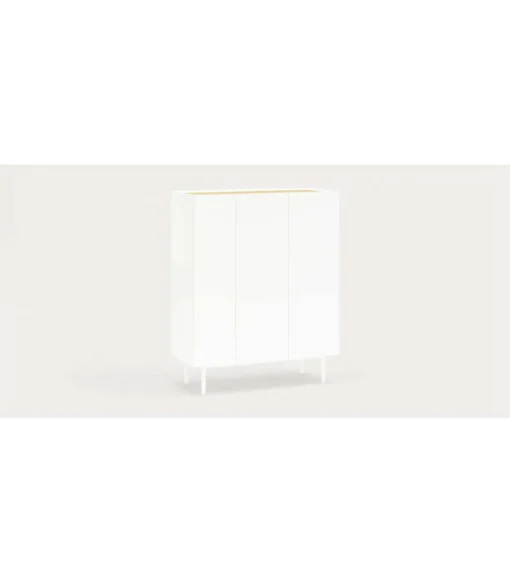 Mueble auxiliar modelo Arista 3 puertas acabado blanco, 40cm(ancho) 120cm(alto) 95cm (largo)