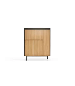 Mueble auxiliar modelo Arista 3 puertas acabado negro, 40cm(ancho) 120cm(alto) 95cm (largo)