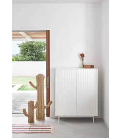 Mueble auxiliar modelo Sierra 2 puertas 2 cajones interiores acabado blanco, 45cm(ancho) 130cm(alto) 97cm (largo)