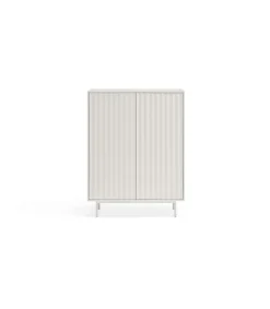 Mueble auxiliar modelo Sierra 2 puertas 2 cajones interiores acabado blanco, 45cm(ancho) 130cm(alto) 97cm (largo)