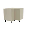 Mueble bajo de rincón acabado en puertas en color visón, 85 cm(alto)93x93 cm(ancho)60 cm(largo)