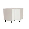 Mueble bajo de rincón acabado en puertas en color blanco mate, 85 cm(alto)93x93 cm(ancho)60 cm(largo)