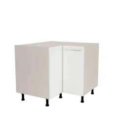 Mueble bajo de rincón acabado en puertas en color blanco mate, 85 cm(alto)93x93 cm(ancho)60 cm(largo)
