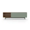 Mueble bajo televisión Md-608-1 en color nogal/verde, 52cm(alto) 180cm(ancho) 43cm(largo)
