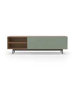 Mueble bajo televisión Md-608-1 en color nogal/verde, 52cm(alto) 180cm(ancho) 43cm(largo)