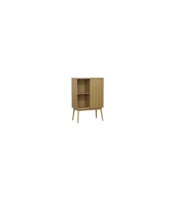 Mueble Botellero bajo Trend 1 puerta corredera acabado chapa de fresno, 120cm(alto) 80cm(ancho) 40cm(fondo).