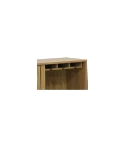Mueble Botellero bajo Trend 1 puerta corredera acabado chapa de fresno, 120cm(alto) 80cm(ancho) 40cm(fondo).