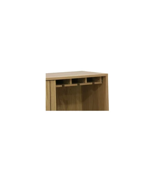 Mueble Botellero bajo Trend 1 puerta corredera acabado chapa de fresno, 120cm(alto) 80cm(ancho) 40cm(fondo).