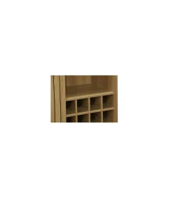 Mueble Botellero bajo Trend 1 puerta corredera acabado chapa de fresno, 120cm(alto) 80cm(ancho) 40cm(fondo).